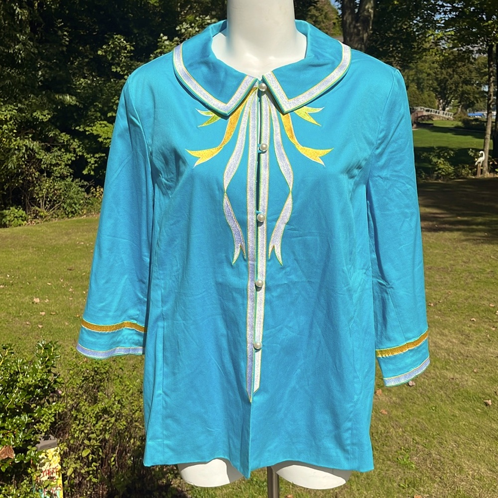 VTG Bob Mackie Wearable Art cotton jacket 1X